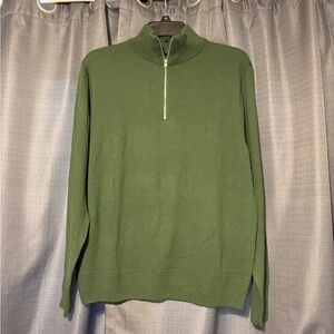 J. Crew Men's Forest Green Zip-Up Sweater